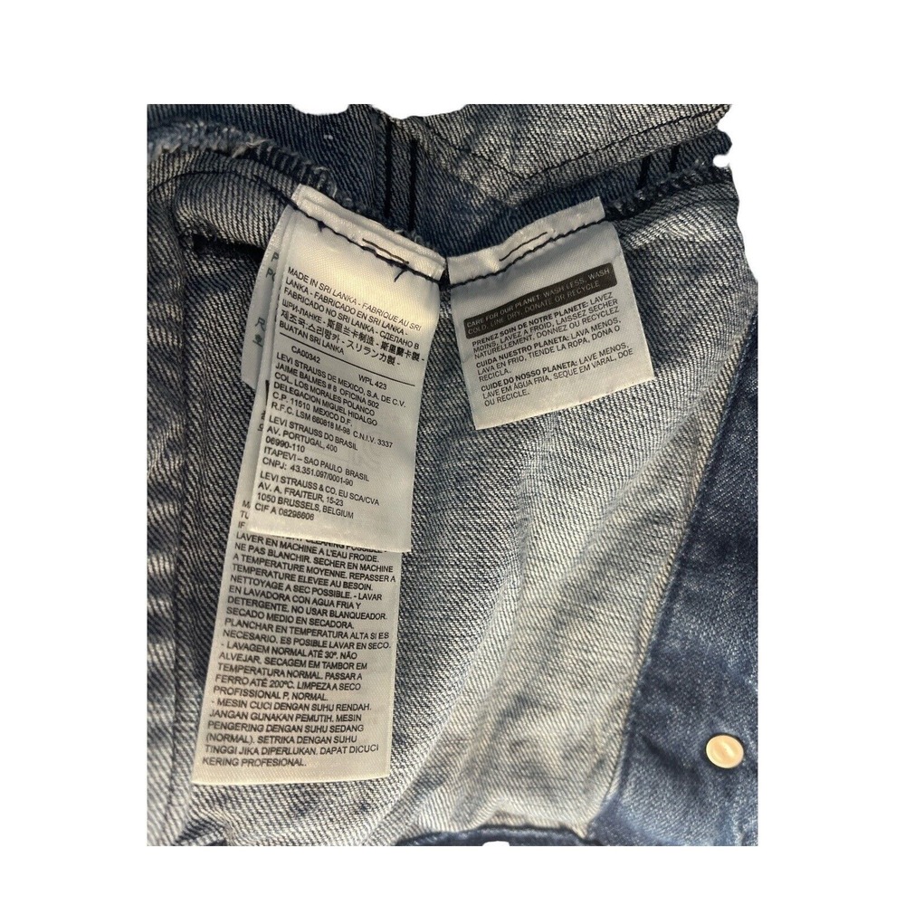 Levi's Women's /Youth Girls Blue Jean Button Down Jacket Medium - Picture 5 of 5